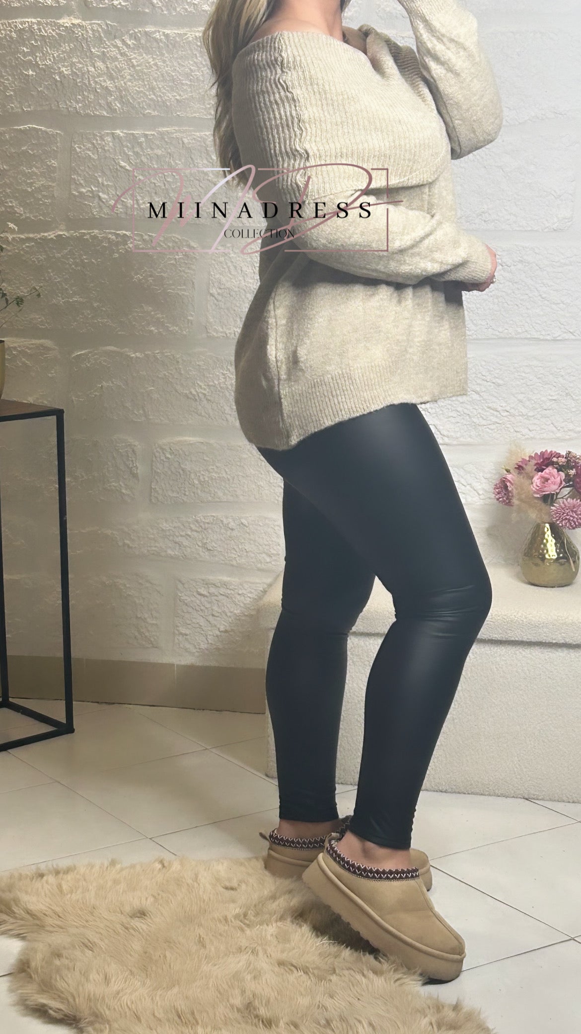 Pull Col Bardot Taupe