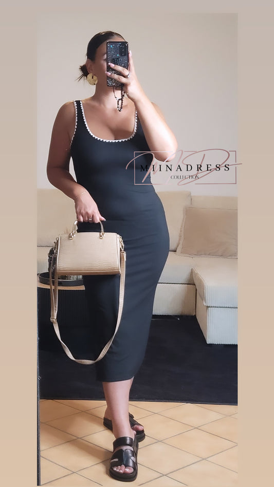 Robe Surpiqûres Noir
