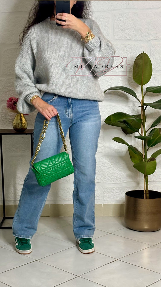Maille Mohair Basic Gris